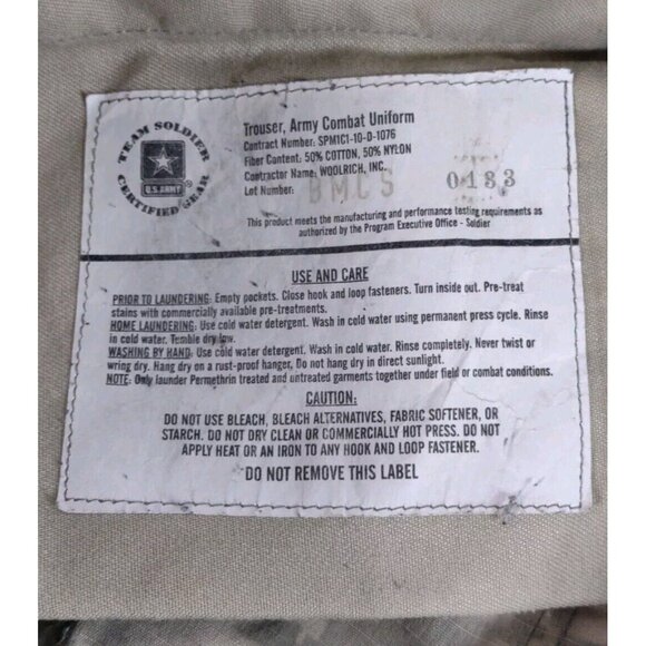 Team Soldier Certified Gear Camo Trouser Army Combat Uniform Pants Size XL - Picture 4 of 14